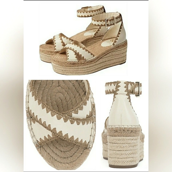 New Vince Camuto 10 Boho Wedge  Platform Embroidered Espadrille Sandals - Picture 1 of 5